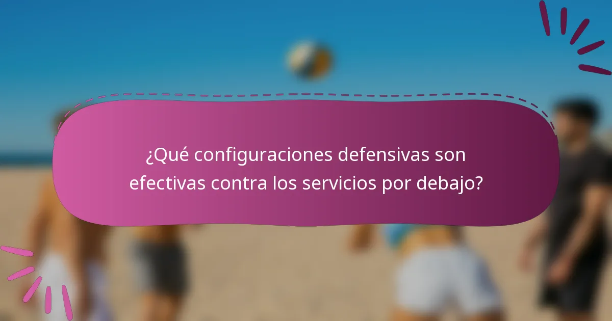 ¿Qué configuraciones defensivas son efectivas contra los servicios por debajo?